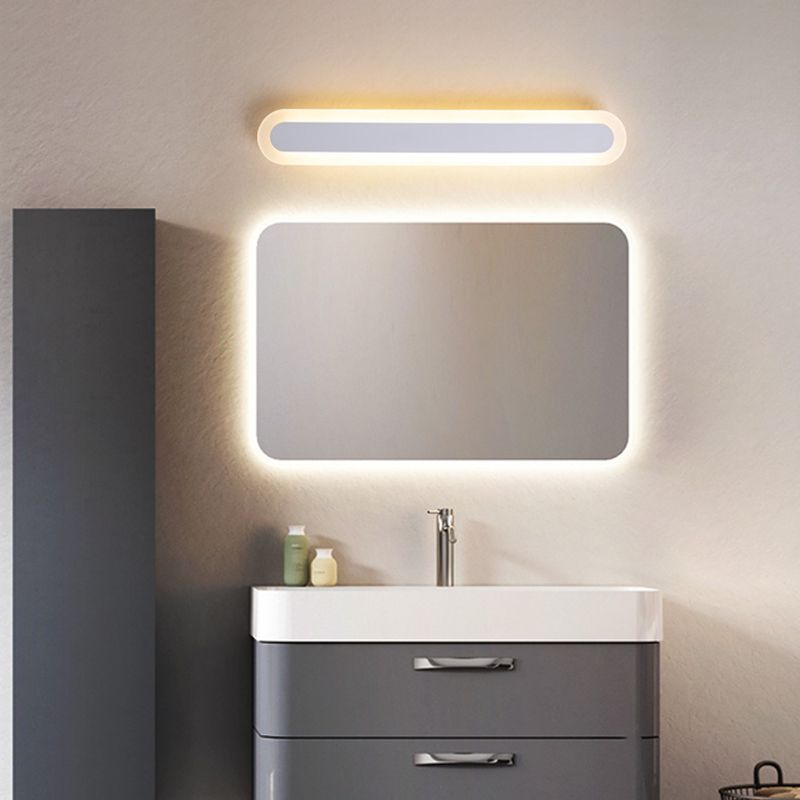 Edge Moderno Lineal LED Aplique Blanco/ Marrón Cuarto de Baño Metal Acrílico Tallas 40/59/80/99CM