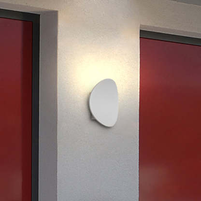 Orr Lámpara de Pared Exterior LED Moderna Minimalista Con Forma de Guijarros Negra / Gris Terraza Metal / Acrílico Exterior