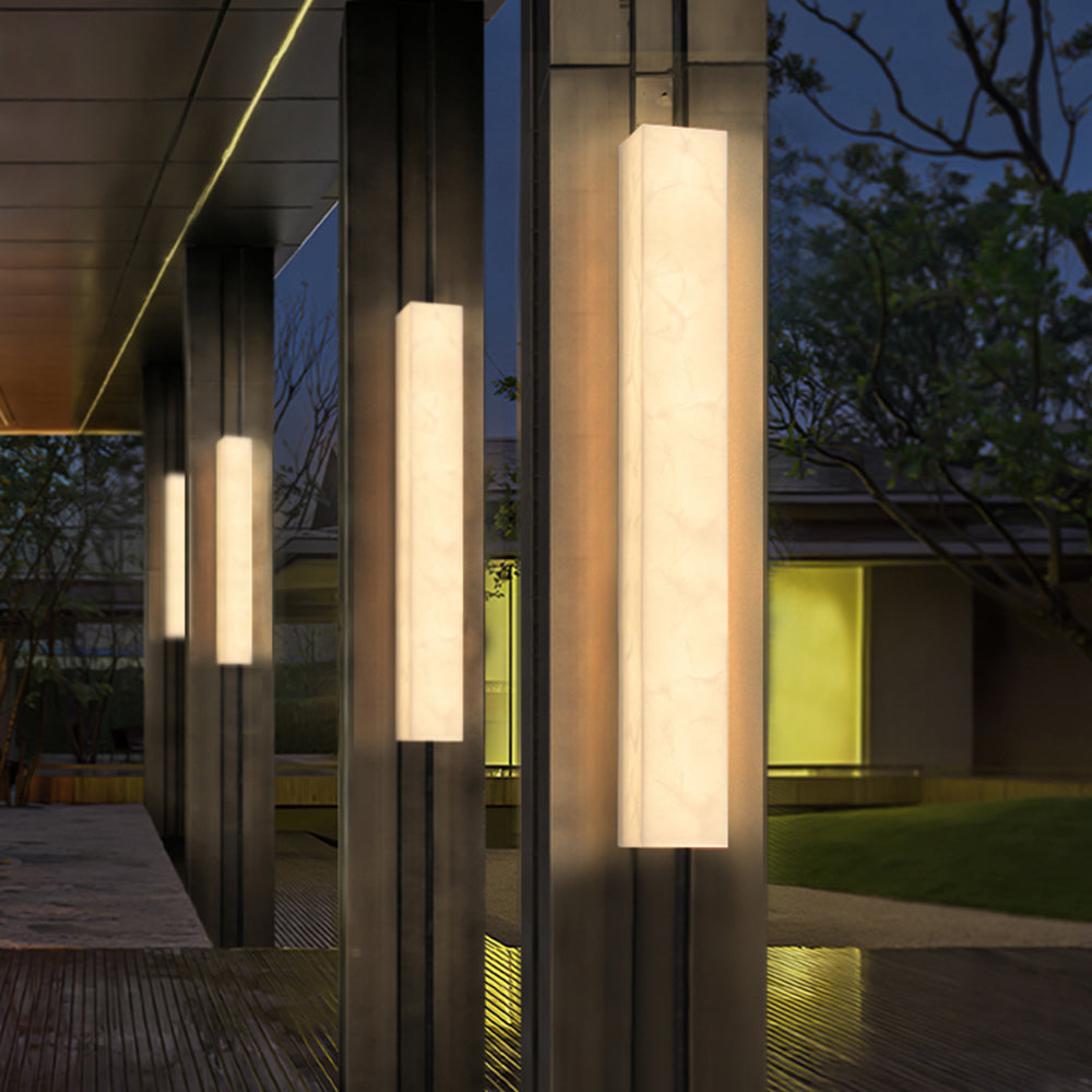 Edge Moderno Rectangular LED Solar Aplique Exterior Acrílico Jardín Pasillo
