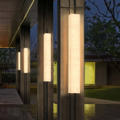 Edge Moderno Rectangular LED Solar Aplique Exterior Acrílico Jardín Pasillo