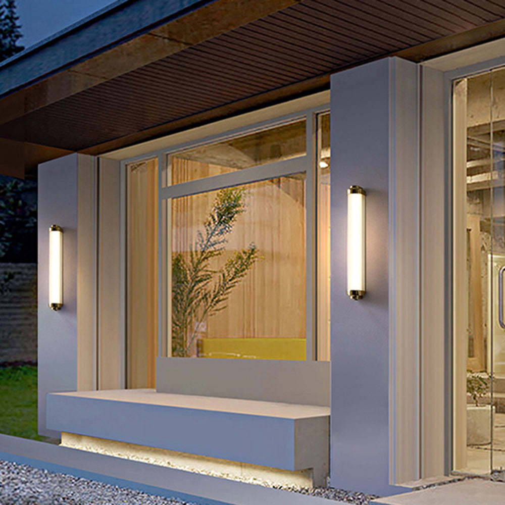 Edge Lámpara de pared Exterior Minimalista Negro Dorado y Plateado