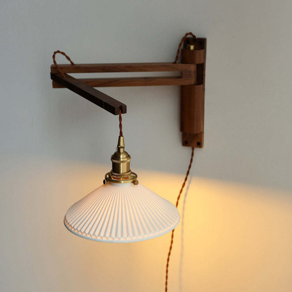 Ozawa Vintage Cerámica/Madera LED Aplique de Pared