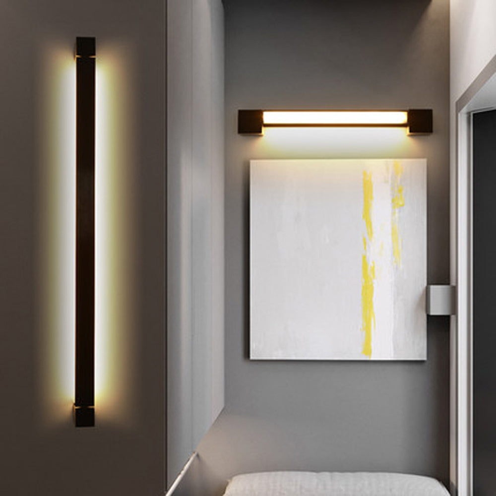 Edge Minimalista Lineal Metal/Acrílico Aplique de Pared Negro