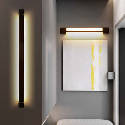 Edge Minimalista Lineal Metal/Acrílico Aplique de Pared Negro