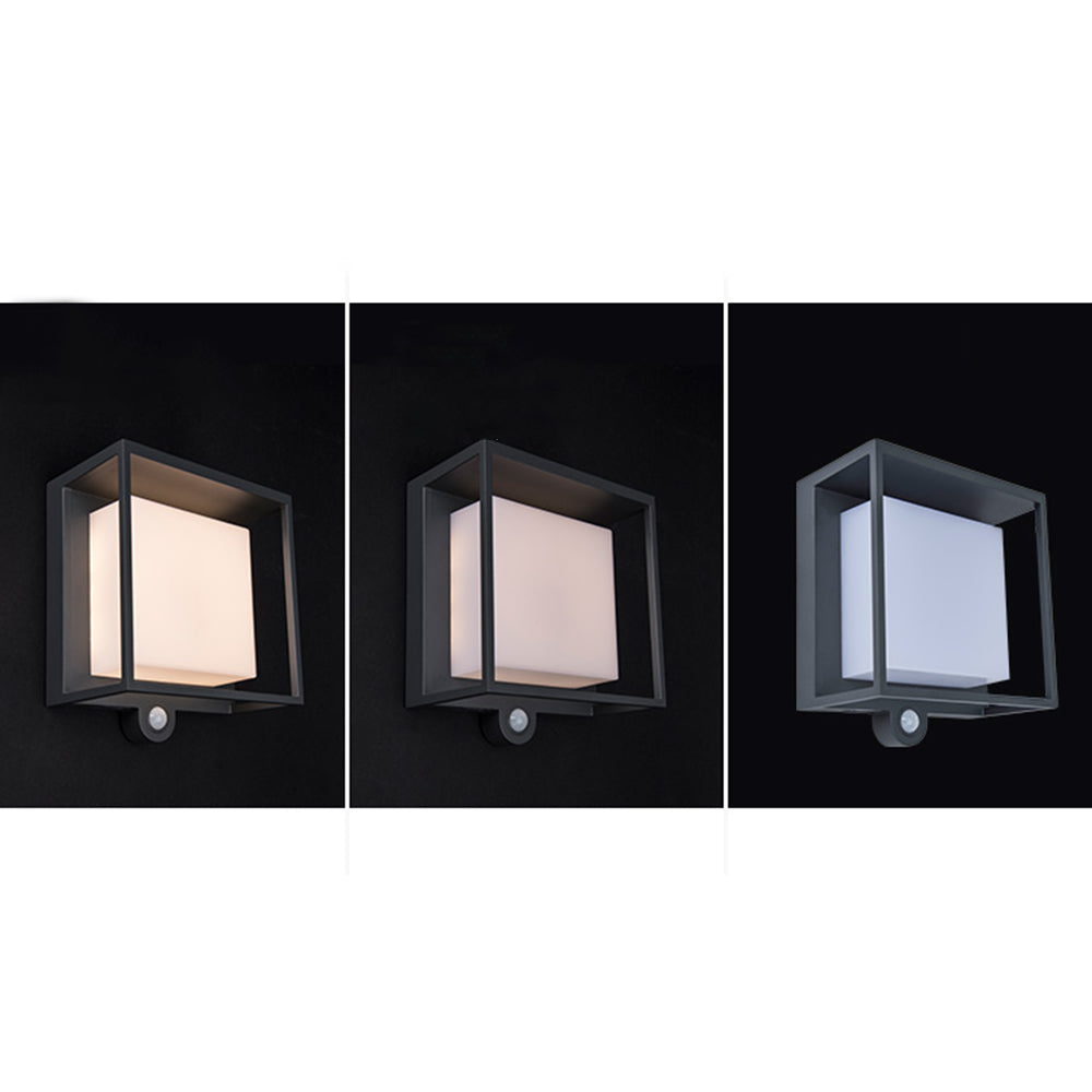 Orr Moderno Rectangular LED Lámpara de Pared Exterior Negro Pasillo Jardín
