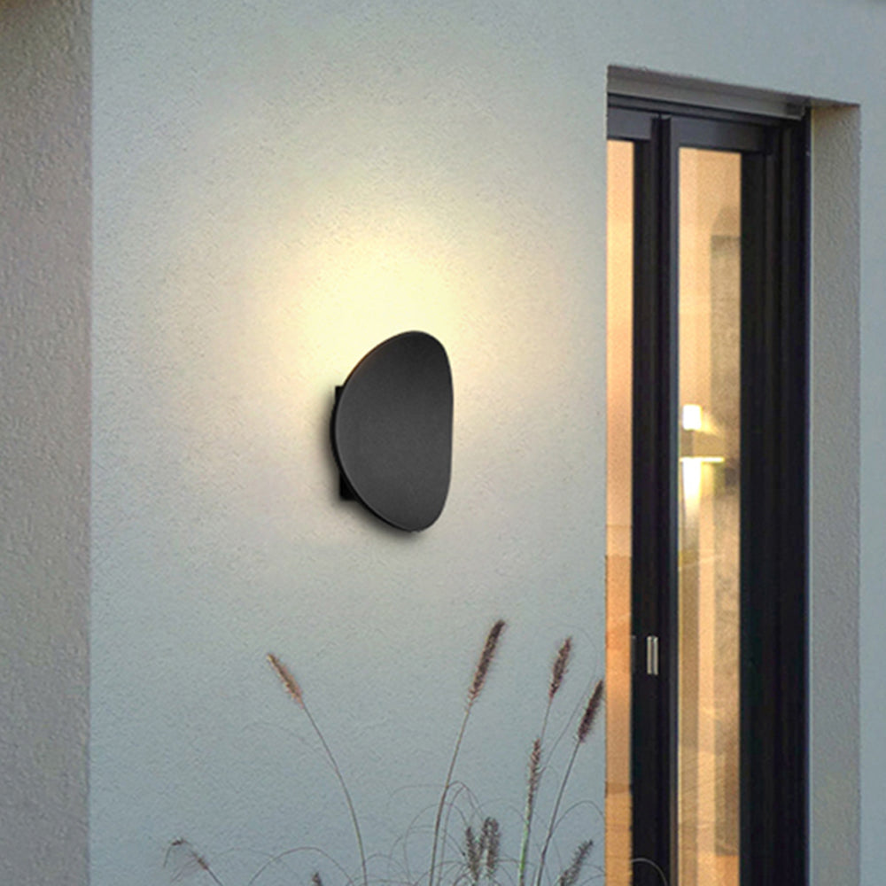 Orr Lámpara de Pared Exterior LED Moderna Minimalista Con Forma de Guijarros Negra / Gris Terraza Metal / Acrílico Exterior
