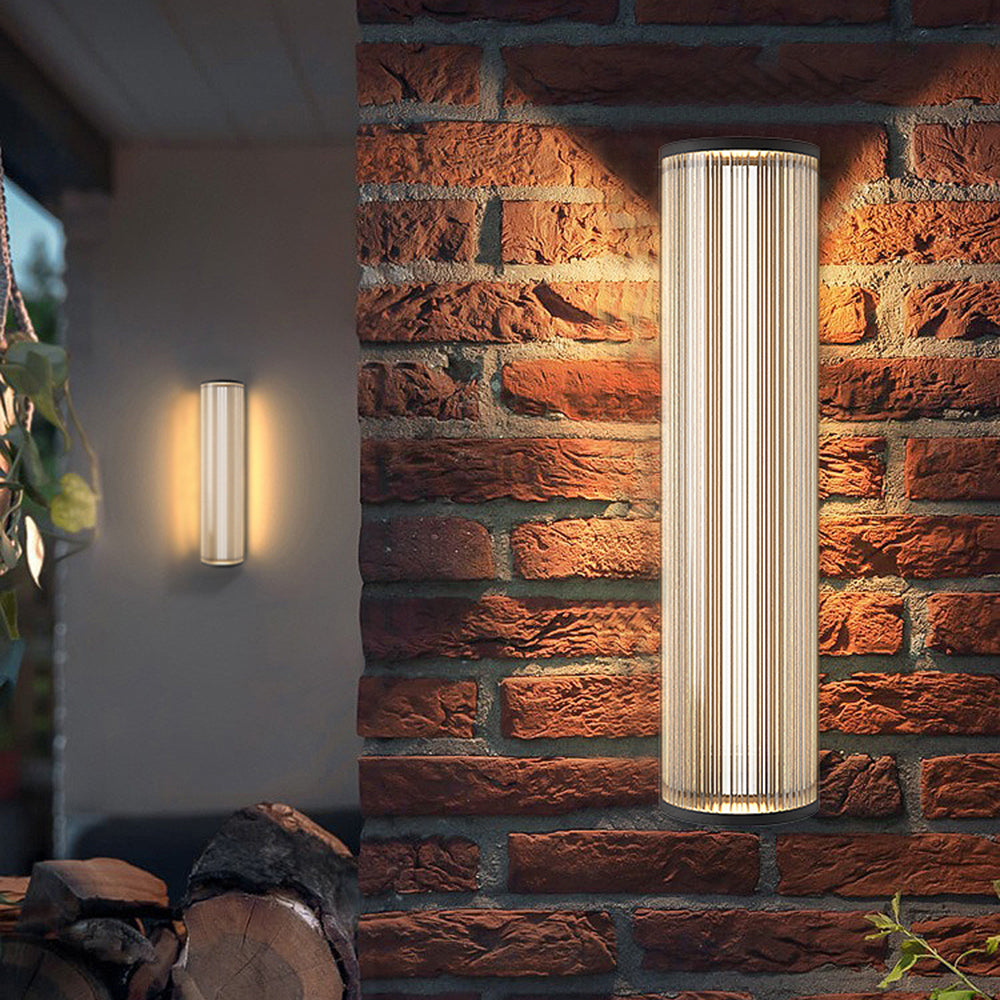 Orr Medio cilindro LED Solar Aplique Exterior Metal Acrílico Jardín Terraza
