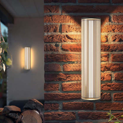 Orr Medio cilindro LED Solar Aplique Exterior Metal Acrílico Jardín Terraza