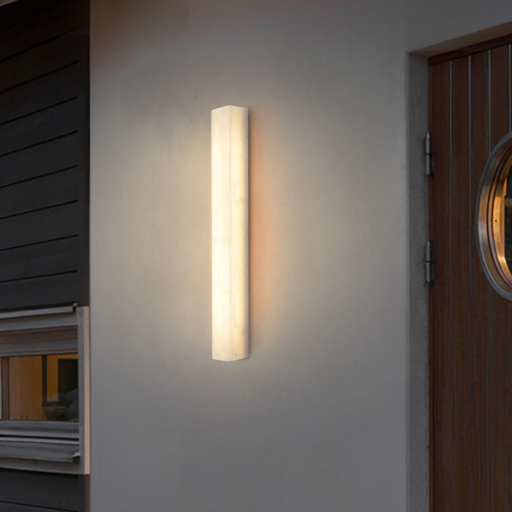 Edge Moderno Rectangular LED Solar Aplique Exterior Acrílico Jardín Pasillo