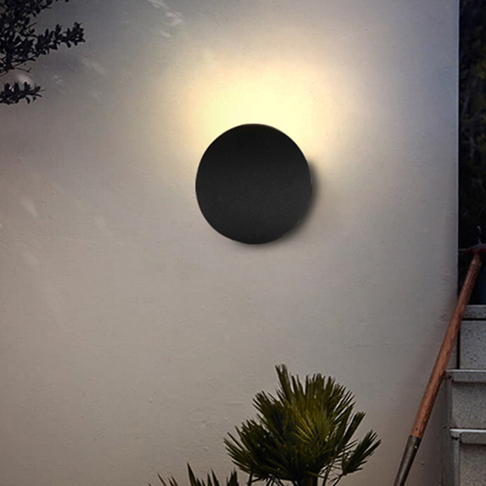 Orr Lámpara de Pared Exterior LED Moderna Minimalista Con Forma de Guijarros Negra / Gris Terraza Metal / Acrílico Exterior