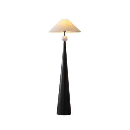 Hakka Fabric Metal Cone Floor Lamp