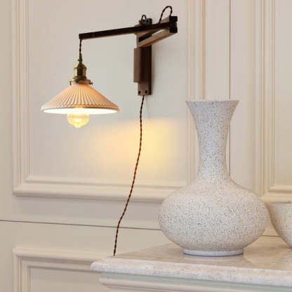 Ozawa Vintage Cerámica/Madera LED Aplique de Pared