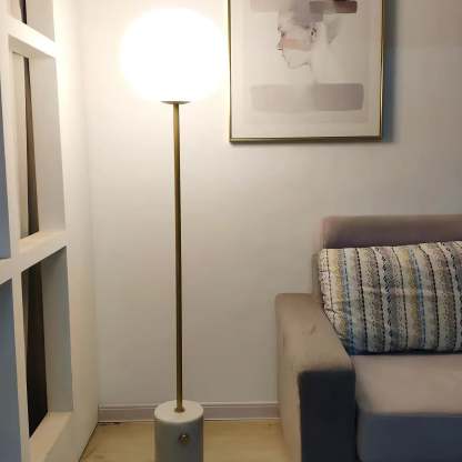 Axis Minimalist Alabaster Brass Floor Lamp