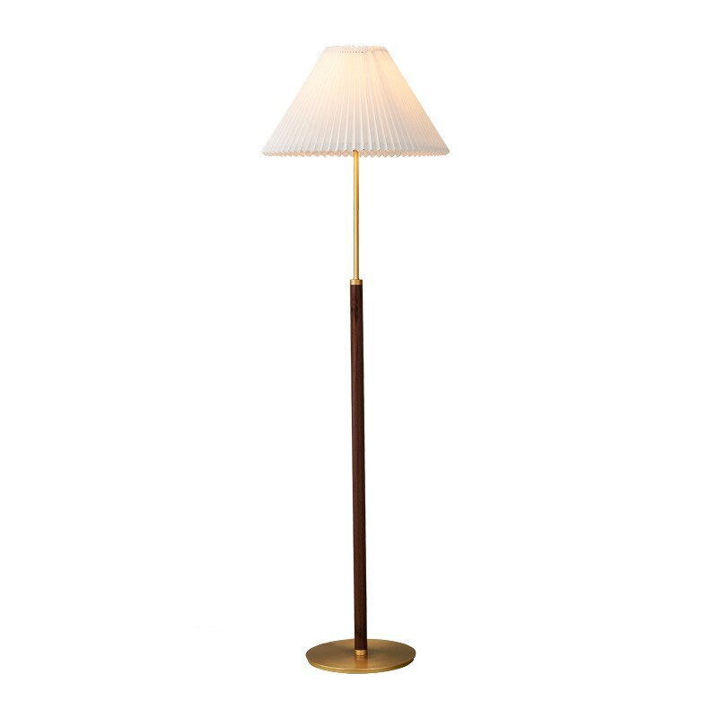 Ozawa Moderna Simple Metal/Tela Lámpara de Pie/Mesa, Nogal