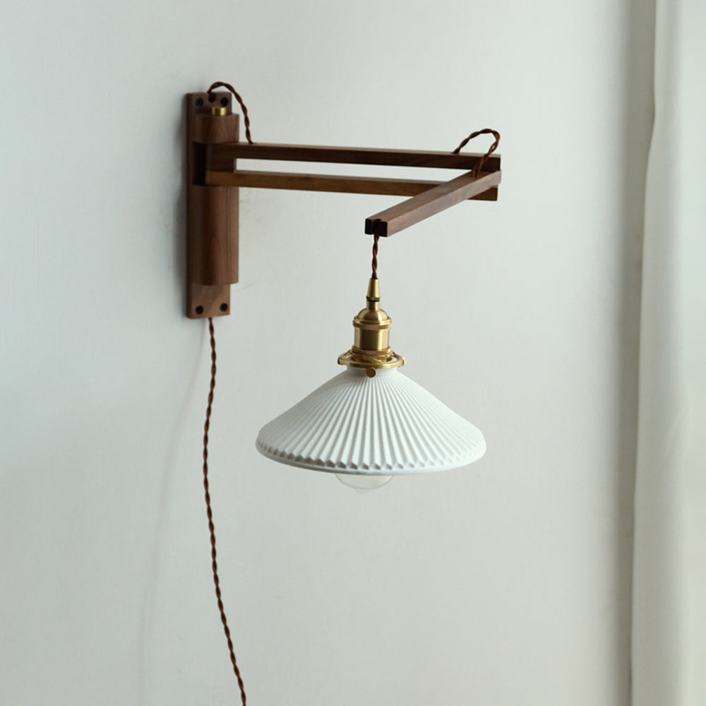 Ozawa Vintage Cerámica/Madera LED Aplique de Pared