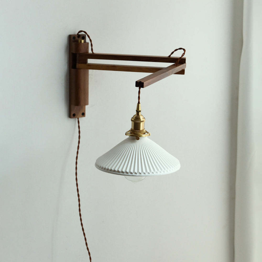 Ozawa Vintage Cerámica/Madera LED Aplique de Pared