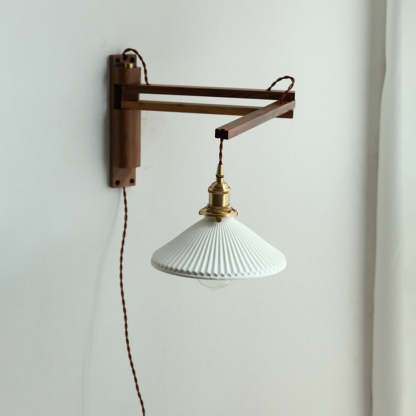 Ozawa Vintage Cerámica/Madera LED Aplique de Pared
