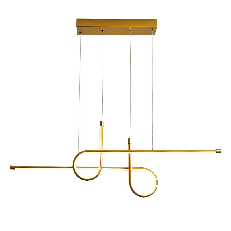 Bouvet Lámpara Colgante LED Comedor/Mesa de Comedor, Negro/Oro, Metal