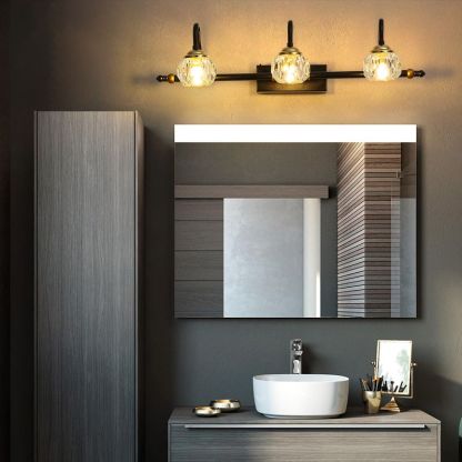 Kristy Moderno LED Aplique Negro Baño/Dormitorio Cristal