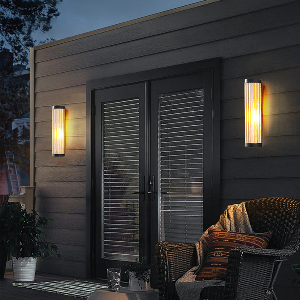 Orr Moderno Semicircular LED Aplique Exterior Negro Jardín Metal Vidrio