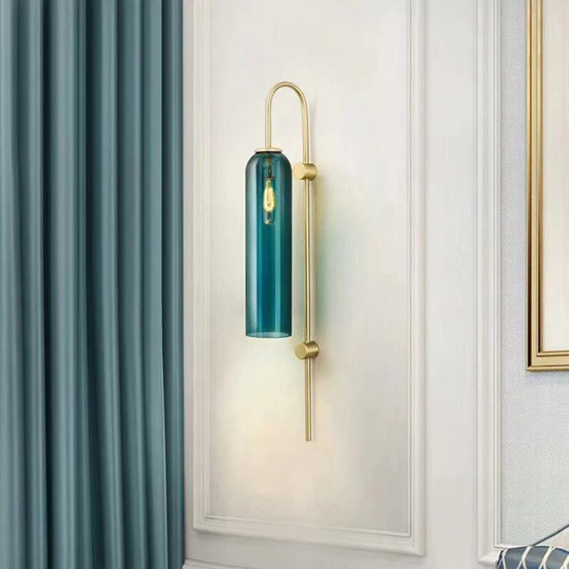 Hailie Minimalismo Metal Oro Negro Vidrio Lámpara de Pared Dormitorio Salón