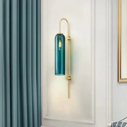 Hailie Minimalismo Metal Oro Negro Vidrio Lámpara de Pared Dormitorio Salón