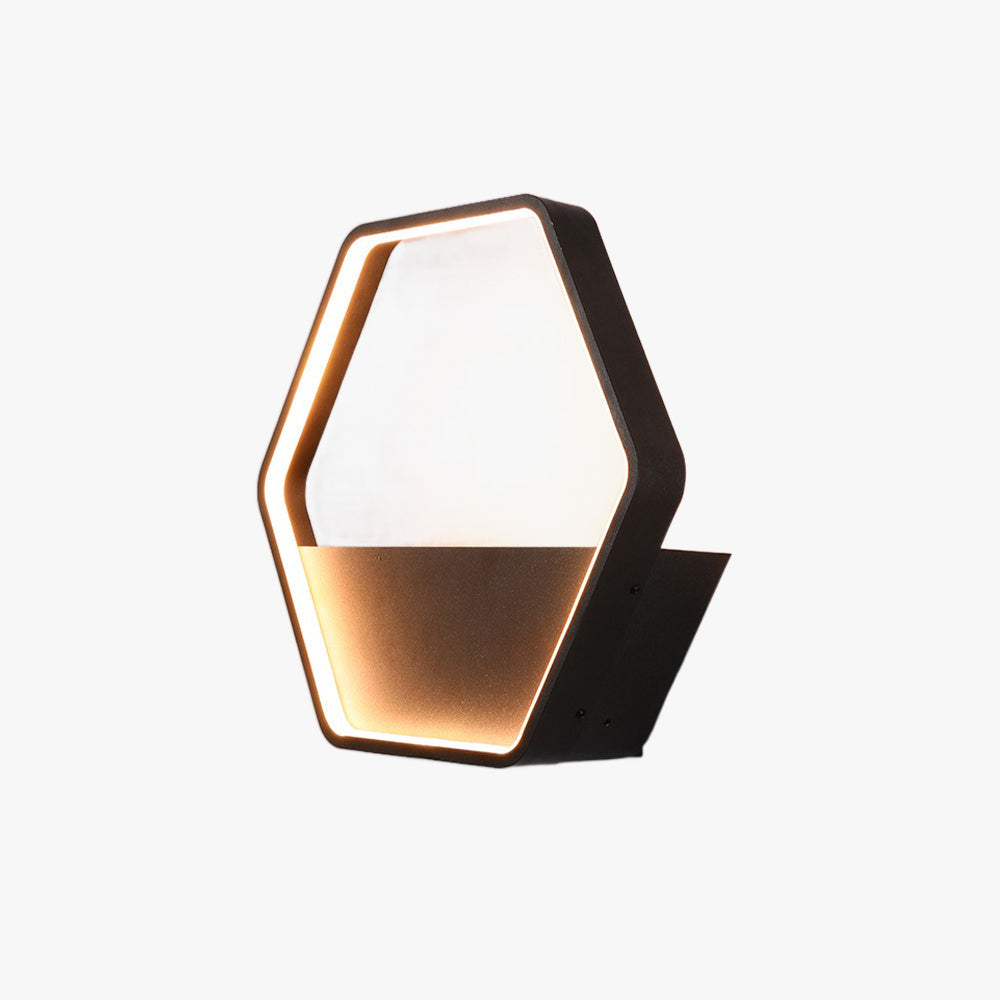 Orr Hexagonal Solar Aplique Exterior Metal Jardín Pasillo