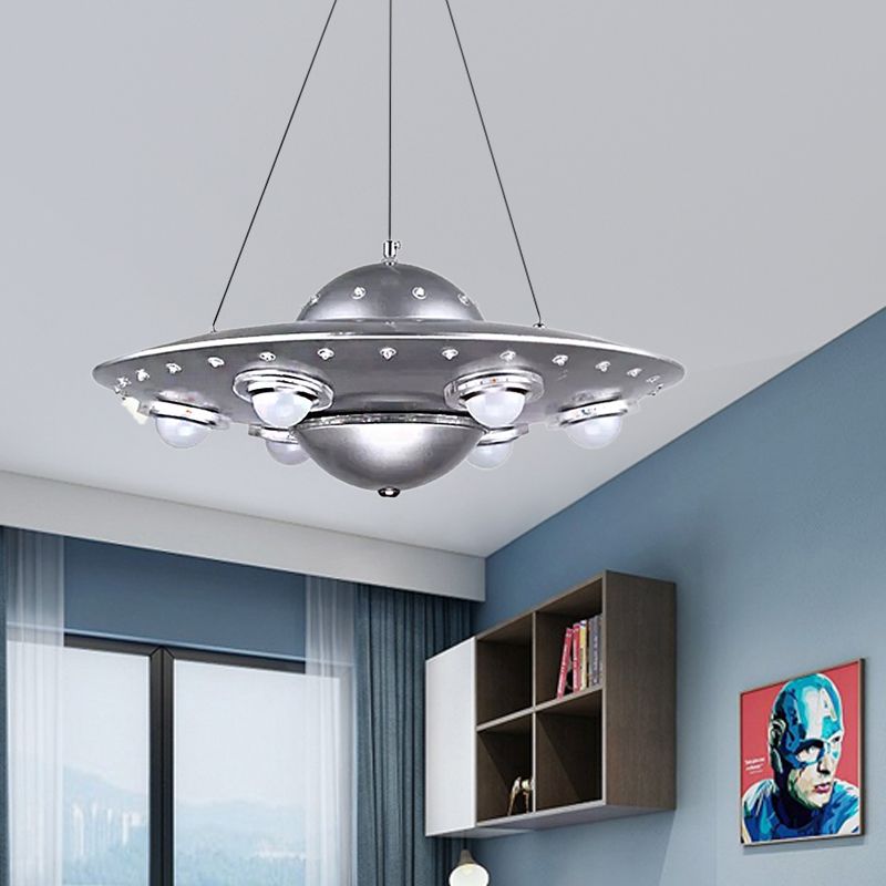 Alessio Diseño OVNI LED Lámpara Colgante Plata Dormitorio/Habitación Infantil Metal y Vidrio ∅ 50CM