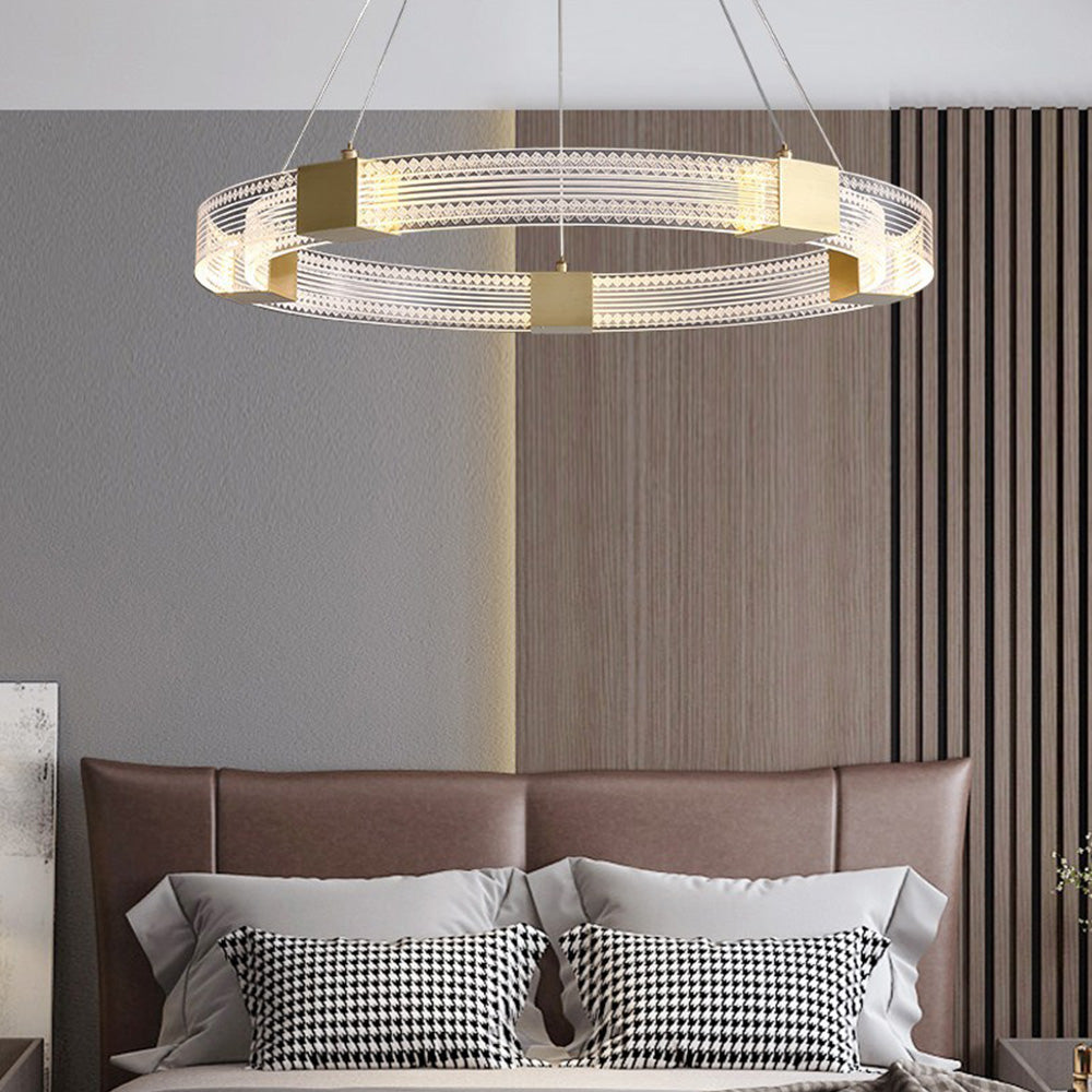 Evette Moderno Redondo/Oval Acrílico/Metal Lámpara Colgante,Oro