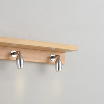Ozawa Apliques de pared LED Minimalista redonda/rectangular/ovalada marrón para baño/dormitorio, madera y acrílico.