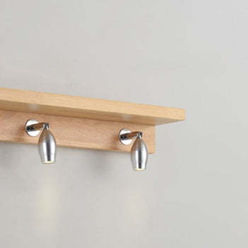 Ozawa Apliques de pared LED Minimalista redonda/rectangular/ovalada marrón para baño/dormitorio, madera y acrílico.