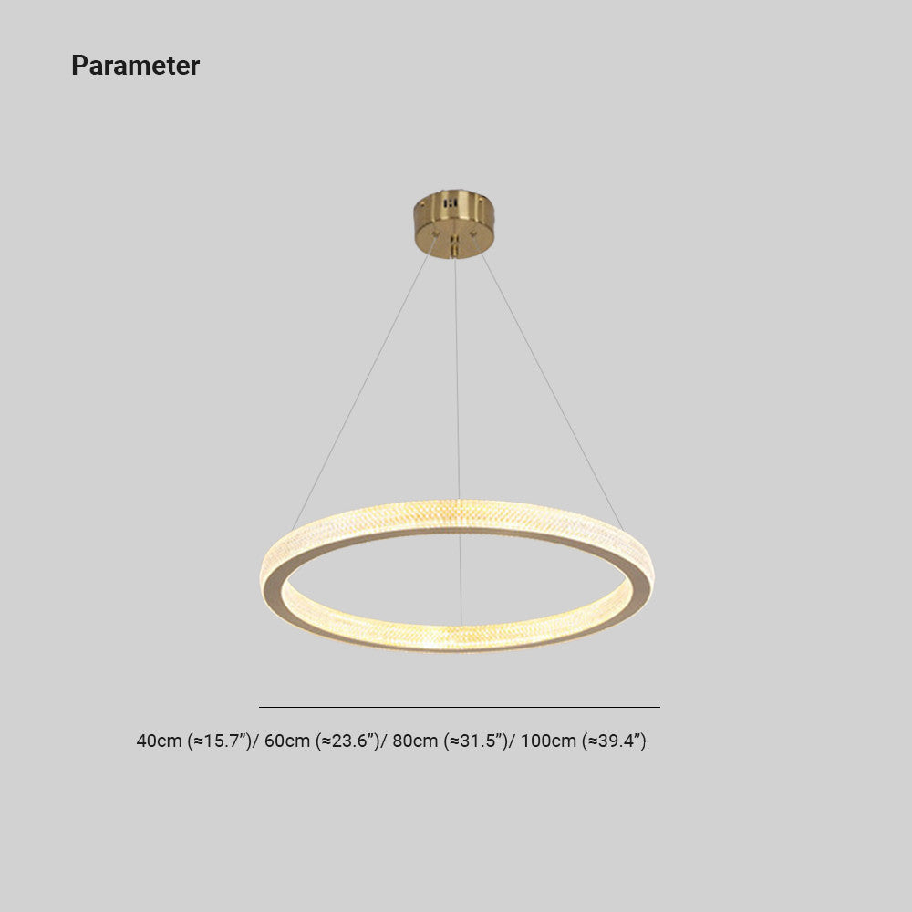 Kirsten Moderno Anillo LED Araña Oro Residencial Dormitorio Metal