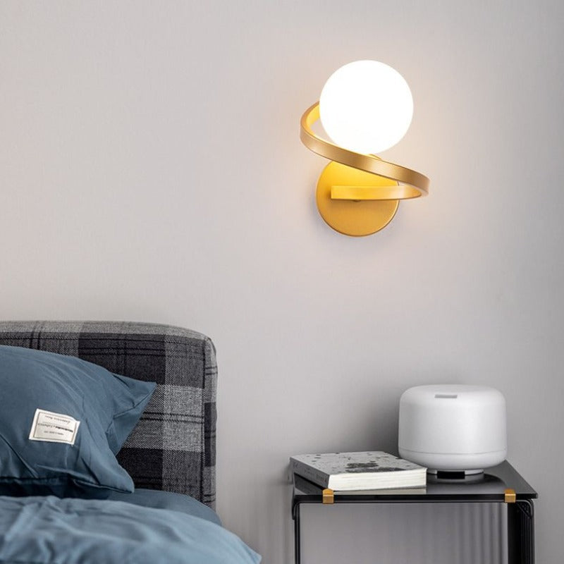 Louise Diseño LED Aplique Interior Negro/Oro Baño/Dormitorio Metal Vidrio