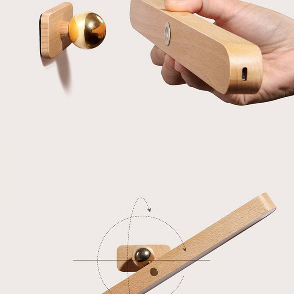 Ozawa Lineal Rectángulo Madera/Acrílico LED Aplique de Pared Marrón