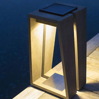 Orr Minimalista Cuboide Metal Acrílico Lámpara Exterior
