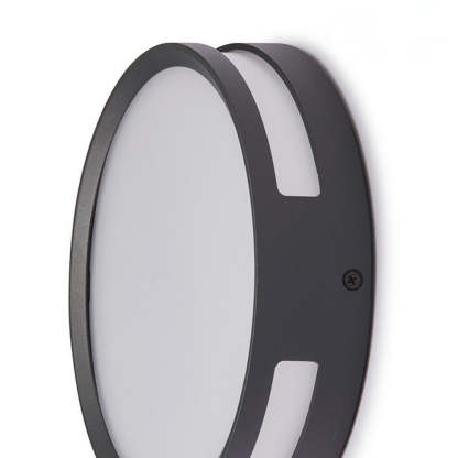 Orr Moderna lámpara de pared LED circular para exteriores en color negro Metal y acrílico