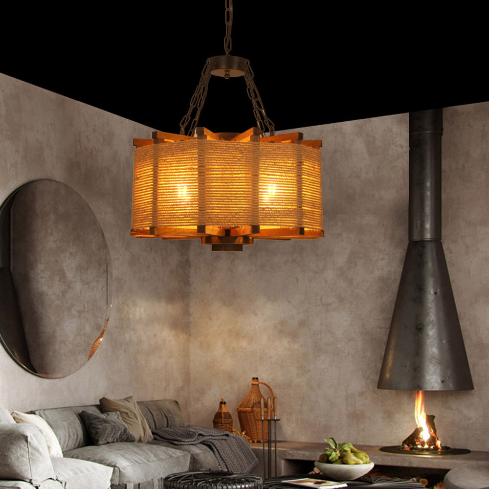 Austin Moderne LED Pendelleuchte Wohnzimmer/Esszimmer Metall/Holz