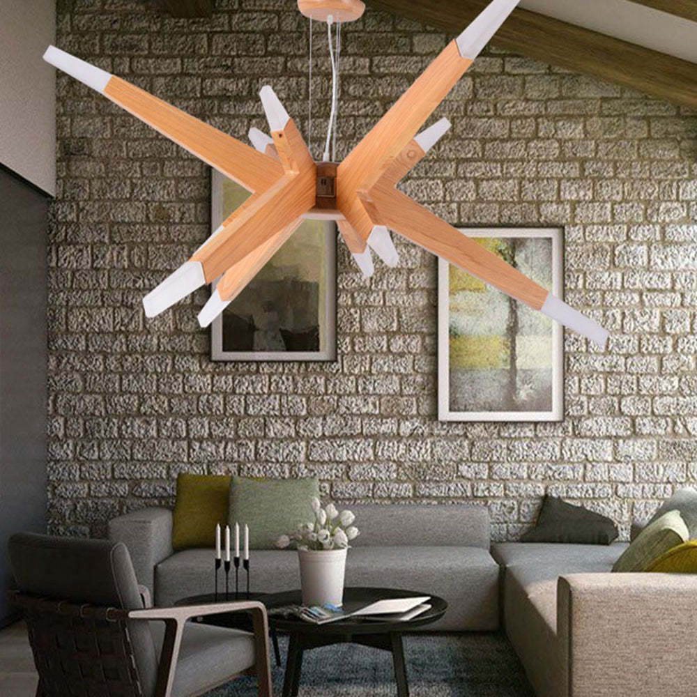 Ozawa Moderna Diseño Irregular Madera Lámpara Colgante Madera