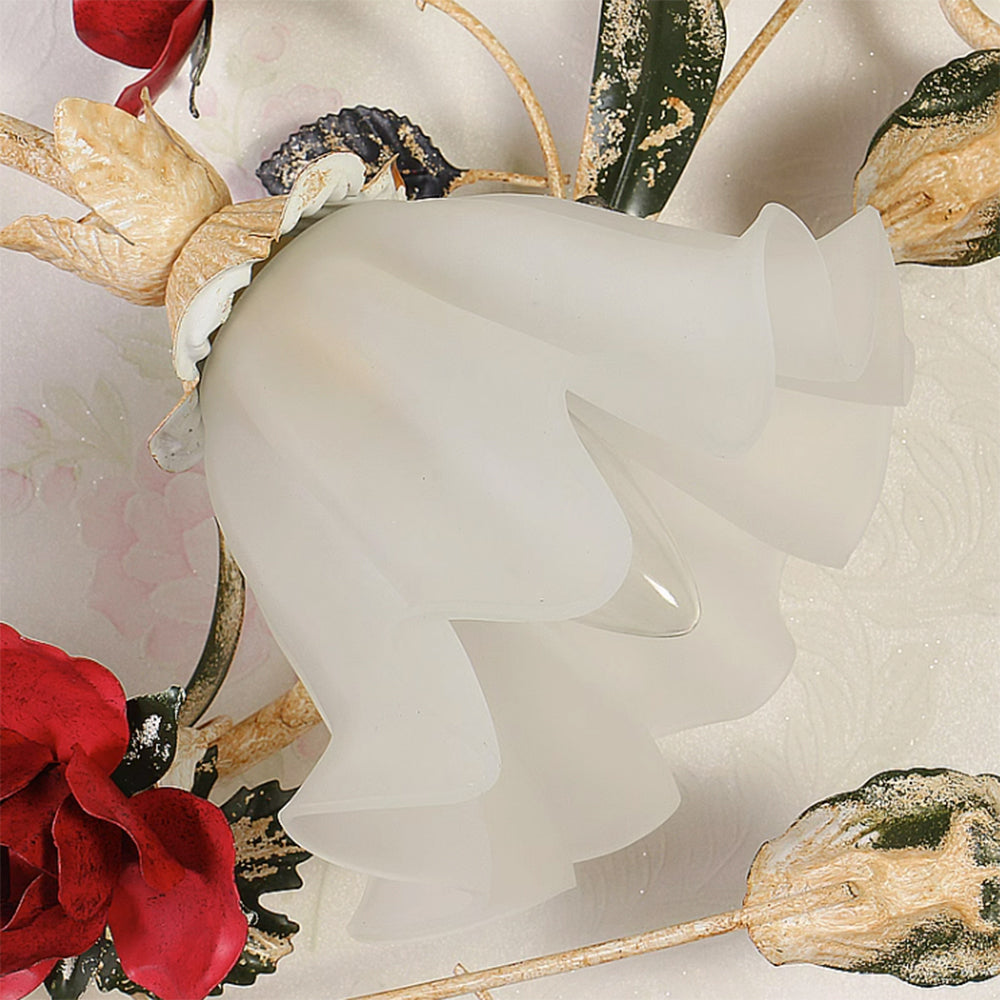 Olivia Americana Rústico Flor Metal Lámpara de Techo Salón Blanco