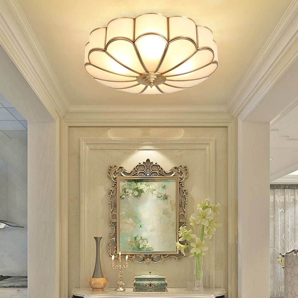 Renée Tradicional Redondo Metal Lámpara de Techo Bronce Sala de Estar