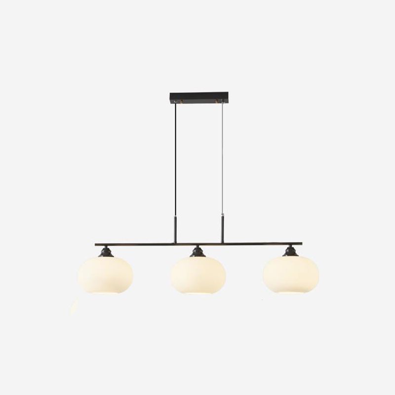 Hailie Moderno LED Lámpara Colgante Negro/Oro Comedor Mesa de Comedor Metal y Vidrio 3/4 Llamas 100CM/135CM Largo