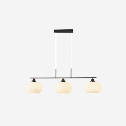 Hailie Moderno LED Lámpara Colgante Negro/Oro Comedor Mesa de Comedor Metal y Vidrio 3/4 Llamas 100CM/135CM Largo