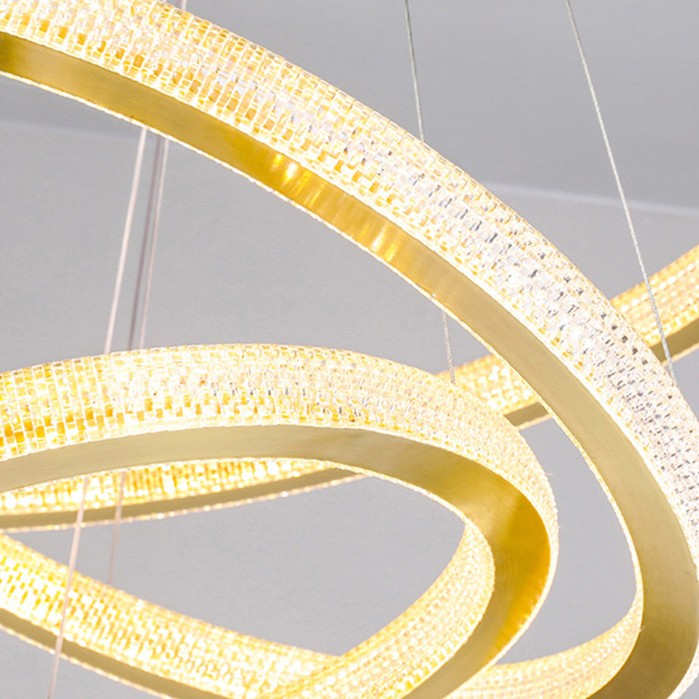 Kirsten Moderno Anillo LED Araña Oro Residencial Dormitorio Metal