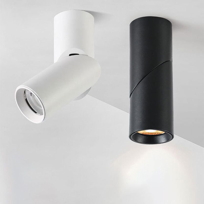Vovak Giratorio LED Lámpara de Techo Blanco/Negro Salón/Dormitorio Pasillo Metal y Aluminio Luz Diurna/Blanco Cálido/Neutro