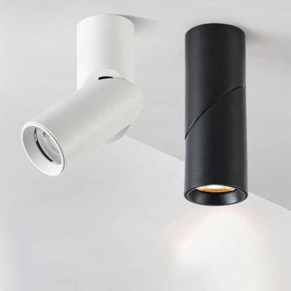 Vovak Giratorio LED Lámpara de Techo Blanco/Negro Salón/Dormitorio Pasillo Metal y Aluminio Luz Diurna/Blanco Cálido/Neutro