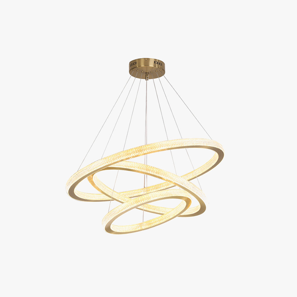 Kirsten Moderno Anillo LED Araña Oro Residencial Dormitorio Metal