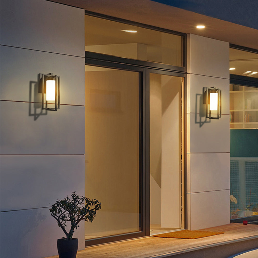 Orr Moderno Rectangular LED Aplique Exterior Cercas/Puertas/TerrazasNegro Metal 57CM Largo