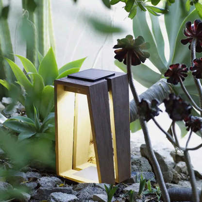 Orr Minimalista Cuboide Metal Acrílico Lámpara Exterior