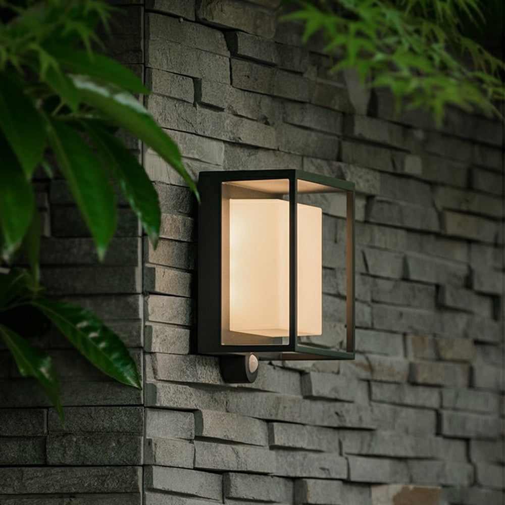 Orr Moderno Rectangular LED Lámpara de Pared Exterior Negro Pasillo Jardín