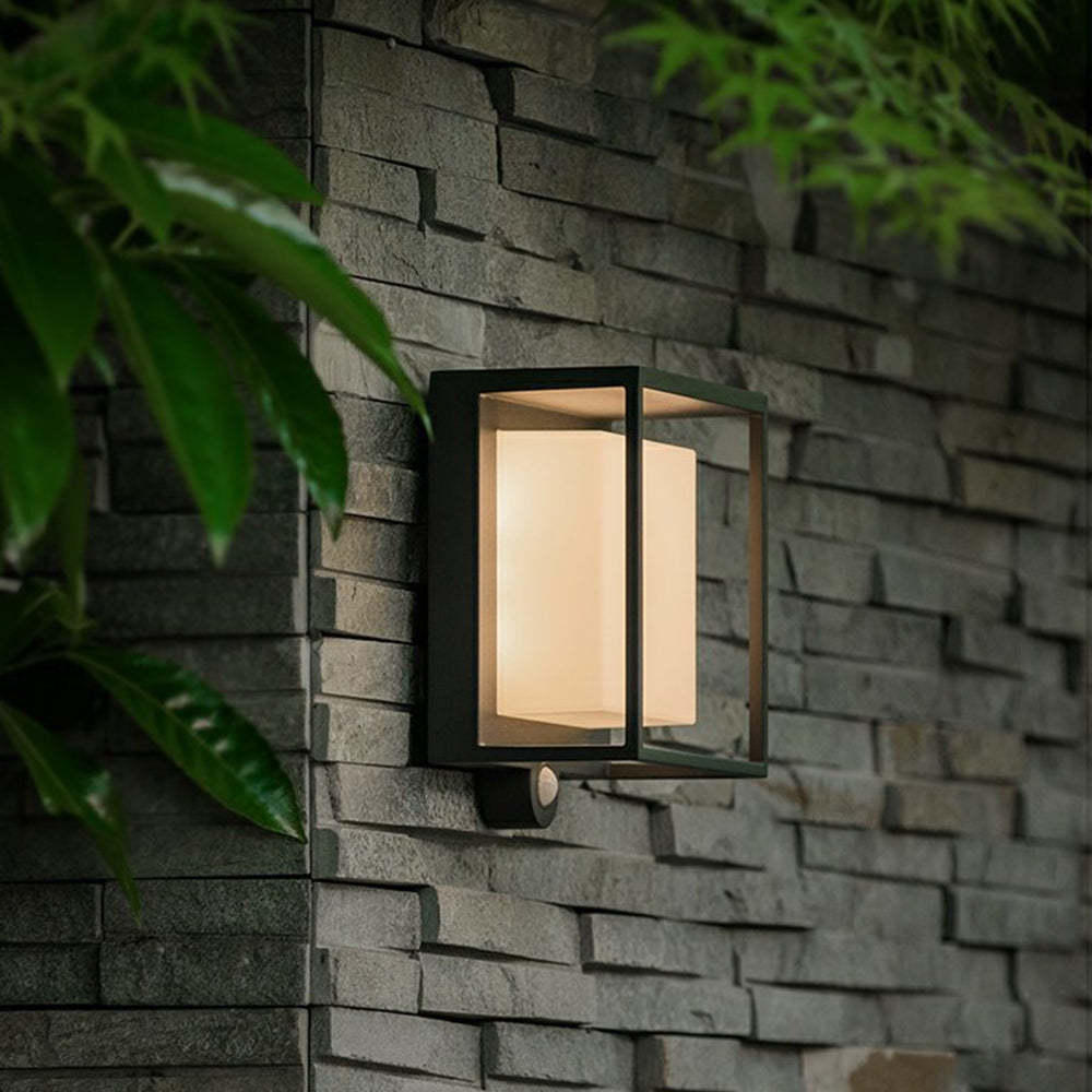 Orr Moderno Rectangular LED Lámpara de Pared Exterior Negro Pasillo Jardín